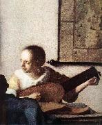 VERMEER VAN DELFT, Jan Woman with a Lute near a Window (detail) wt china oil painting artist